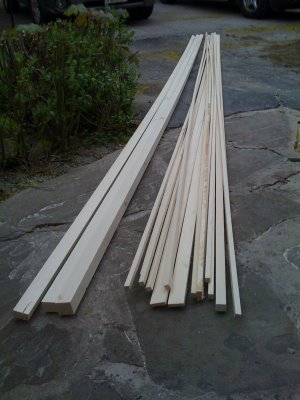 wood for the boat frame